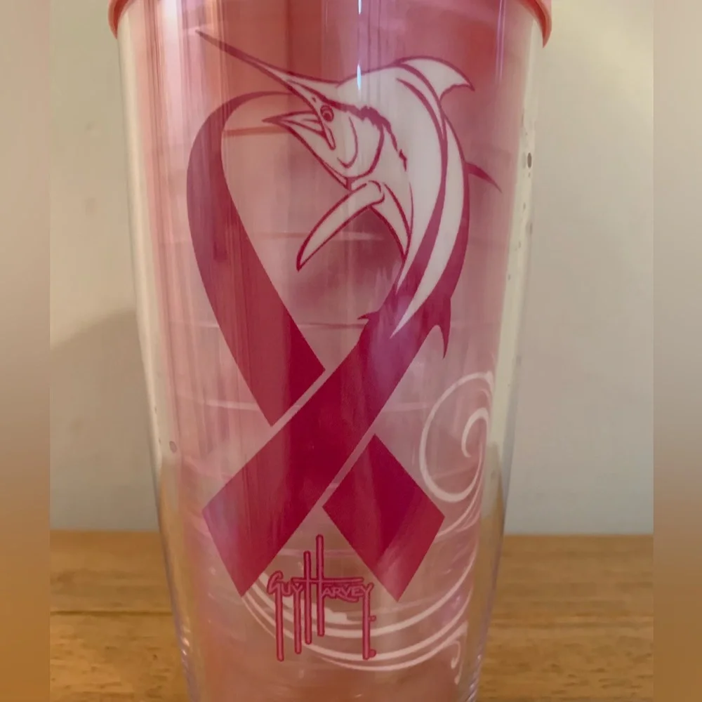 Tervis Tumbler Guy Harvey Pink Ribbon Breast Cancer Awareness Wrap 16oz NEW